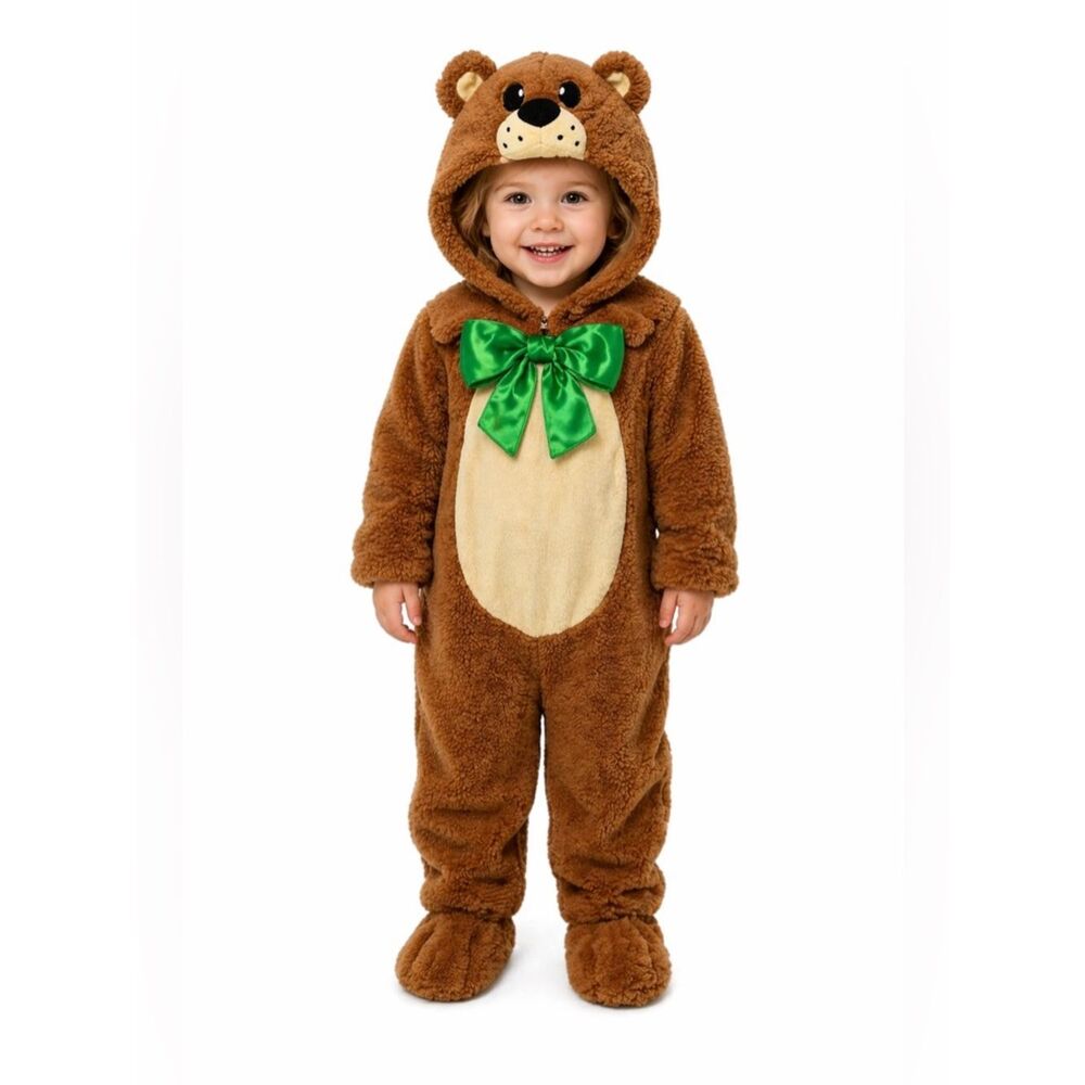 Spooktacular Creations Baby Bear Costume 3T Plush Hooded Jumpsuit Halloween